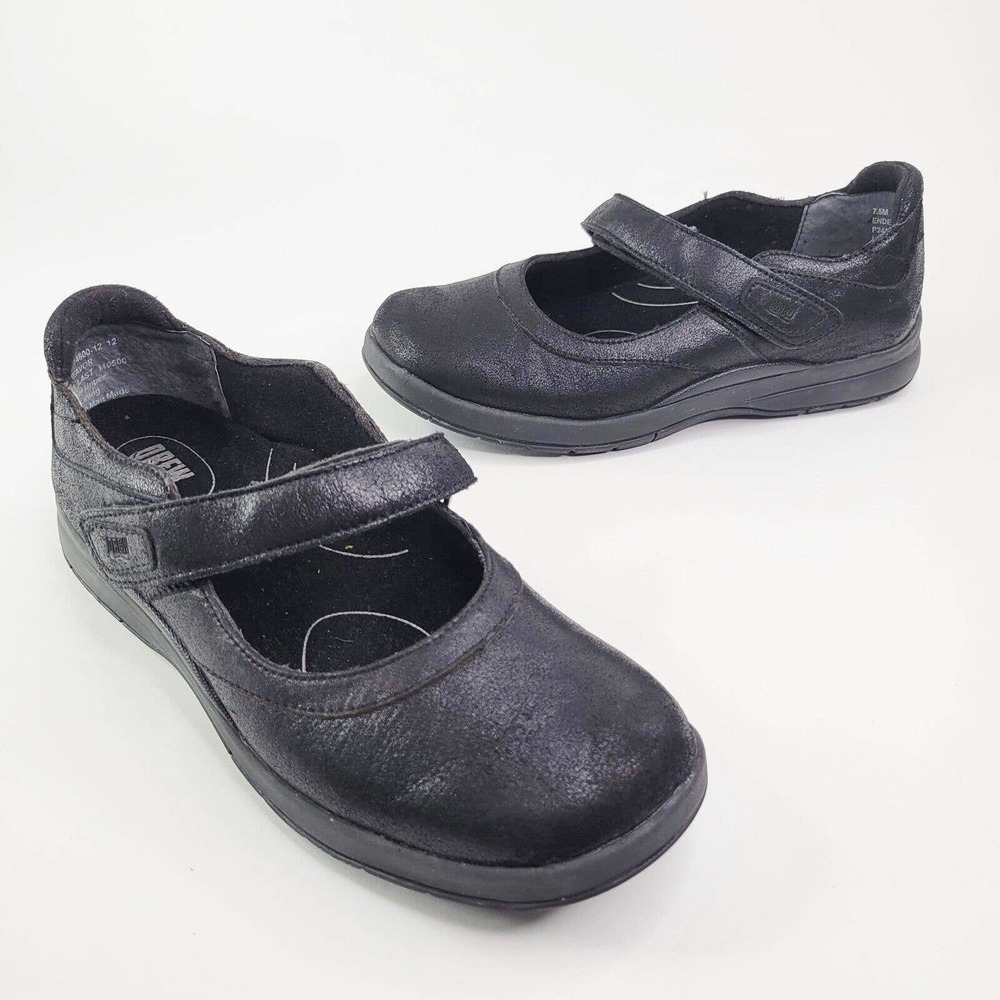 Drew Mary Jane Wide Womens 7.5 M Black Leather Comfort Orthopedic Shoes